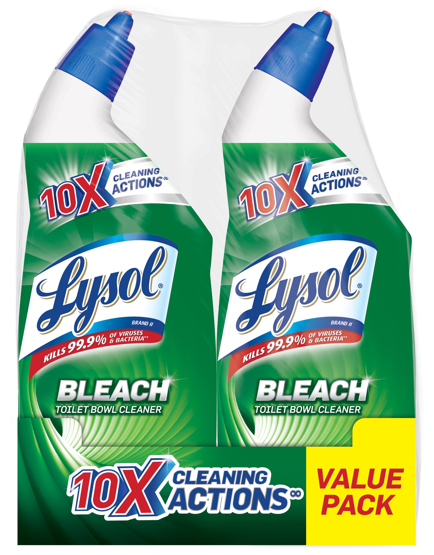 slide 1 of 1, Lysol Complete Clean Toilet Bowl Cleaner With Bleach Value Pack, 2 ct