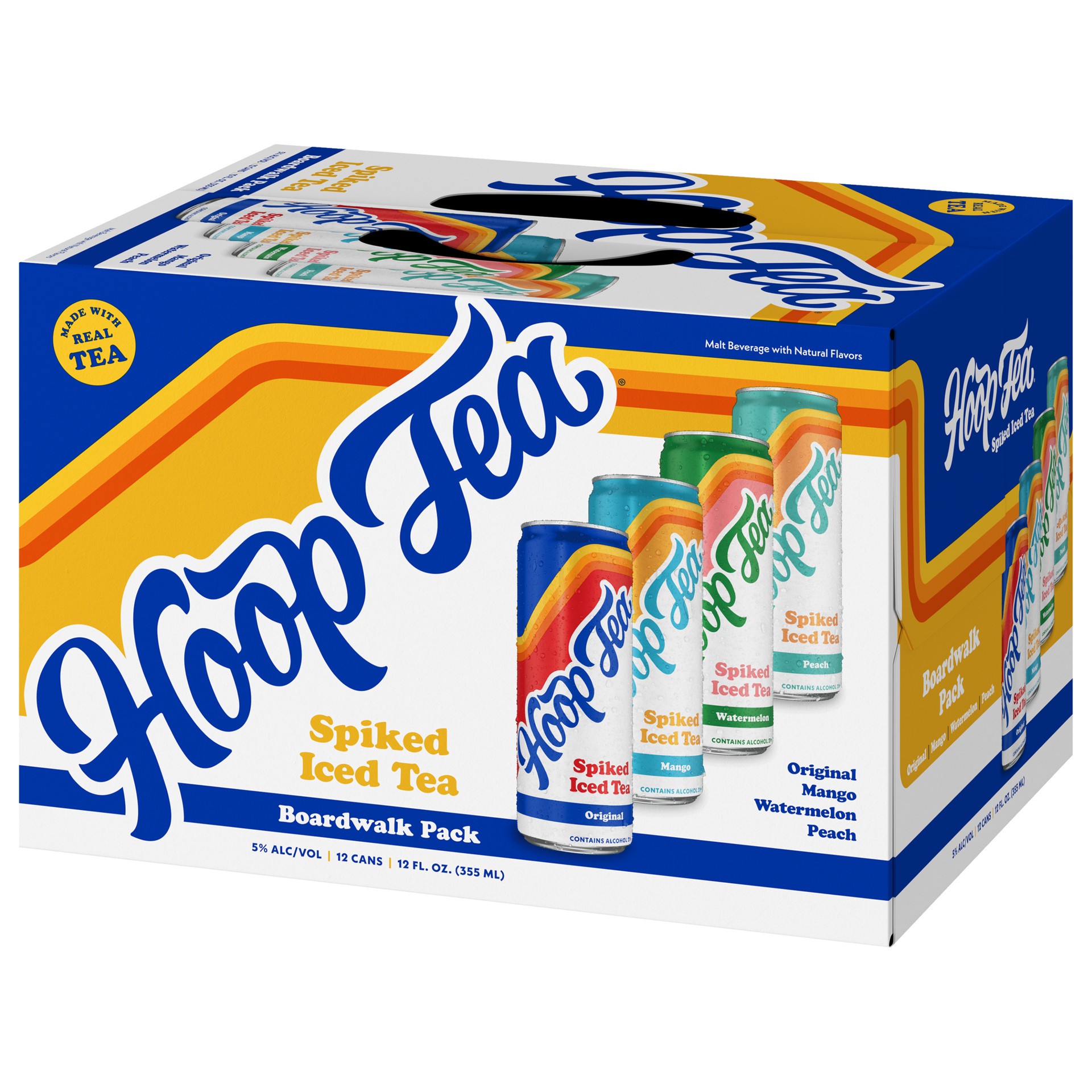 slide 3 of 3, Hoop Tea Iced Tea Spiked Beer Boardwalk Pack 12 - 12 fl oz Cans, 144 fl oz