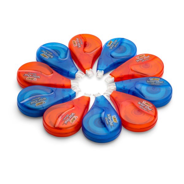 slide 4 of 10, BIC Wite-Out EZ Correction Tape, 478-13/16"", White, Pack Of 18 Dispensers, 18 ct
