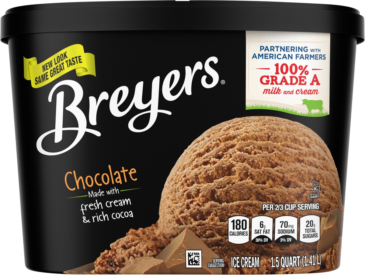 slide 6 of 7, Breyers Original Ice Cream Chocolate, 48 oz