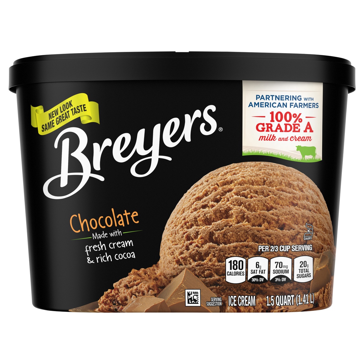 slide 2 of 7, Breyers Original Ice Cream Chocolate, 48 oz