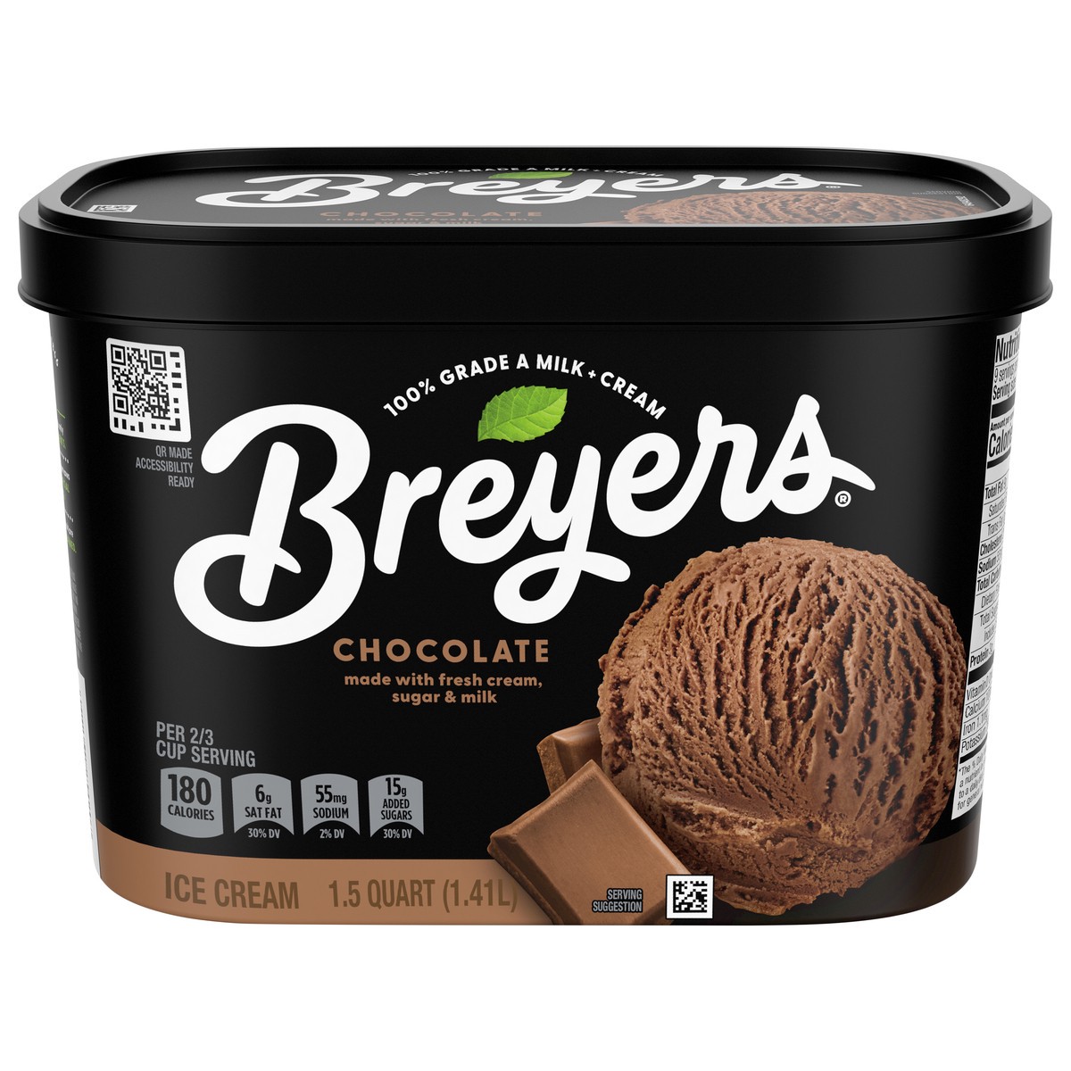 slide 1 of 3, Breyers Chocolate Ice Cream Ice Cream, 1.5 qt