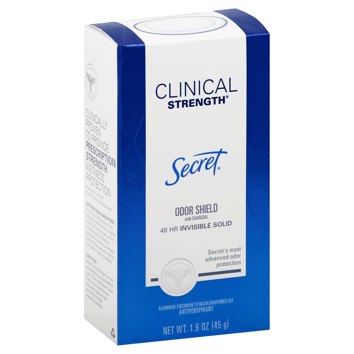 slide 2 of 9, Secret Clinical Strength Odor Shield Invisible Solid Antiperspirant & Deodorant with Charcoal, 1.6 oz