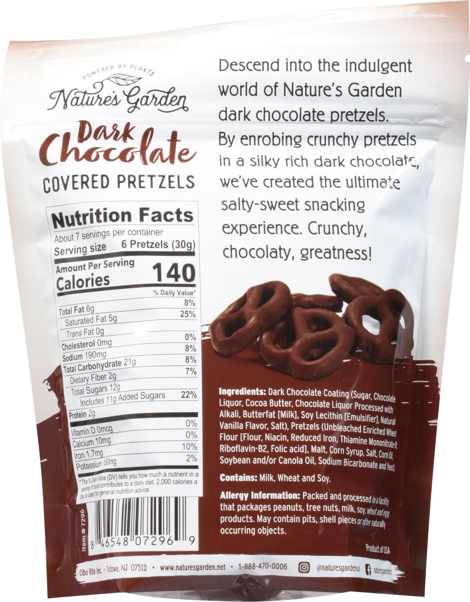 slide 4 of 9, Nature's Garden Dark Chocolate Covered Pretzels - 7 oz, 7 oz
