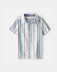 Oshkosh Boys Striped Short-Sleeve Button-Down Shirt - Multi, Size 10