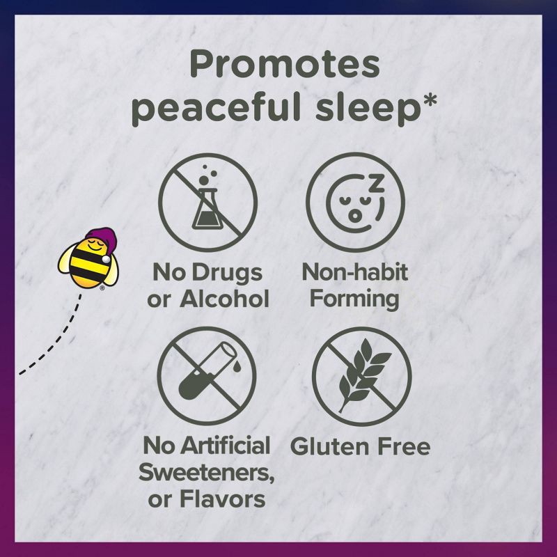 slide 4 of 9, Zarbee's Kid's Sleep Gummies with Melatonin, Drug-Free, Non-Habit Forming - Natural Berry - 50ct, 50 ct