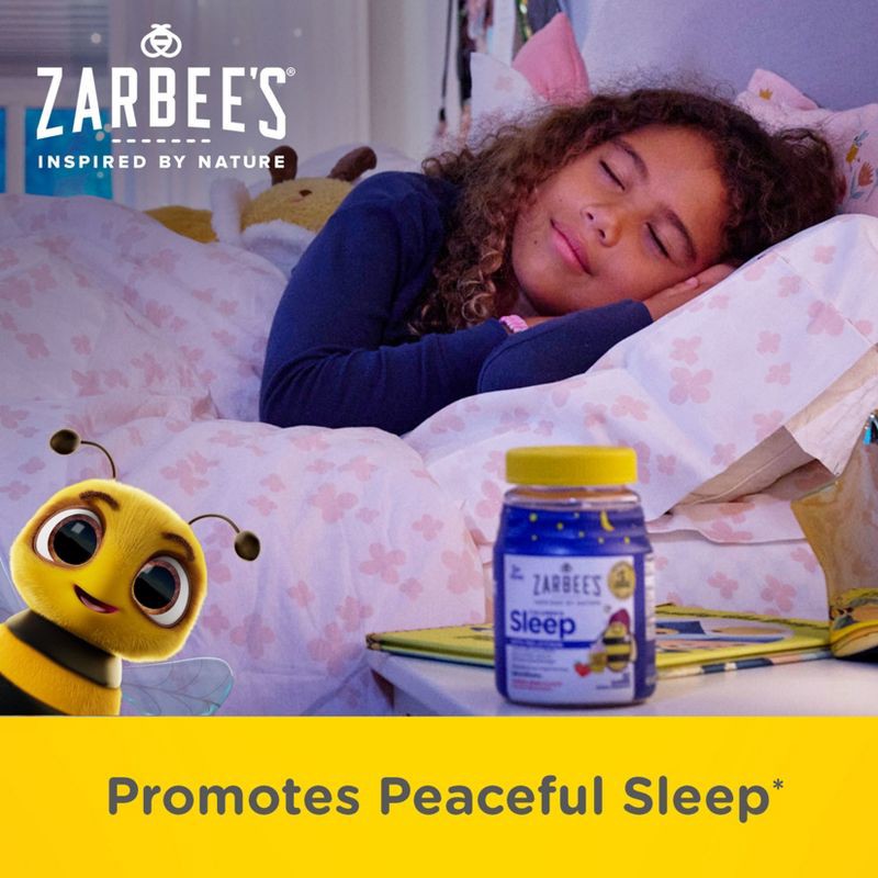 slide 5 of 8, Zarbee's Kid's Sleep Gummies with Melatonin, Drug-Free, Non-Habit Forming - Natural Berry - 50ct, 50 ct