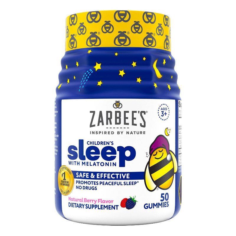 slide 1 of 9, Zarbee's Kid's Sleep Gummies with Melatonin, Drug-Free, Non-Habit Forming - Natural Berry - 50ct, 50 ct