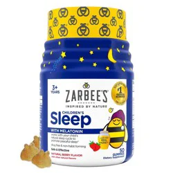Zarbee&#x27;s Kid&#x27;s Sleep Gummies with Melatonin, Drug-Free, Non-Habit Forming - Natural Berry - 50ct