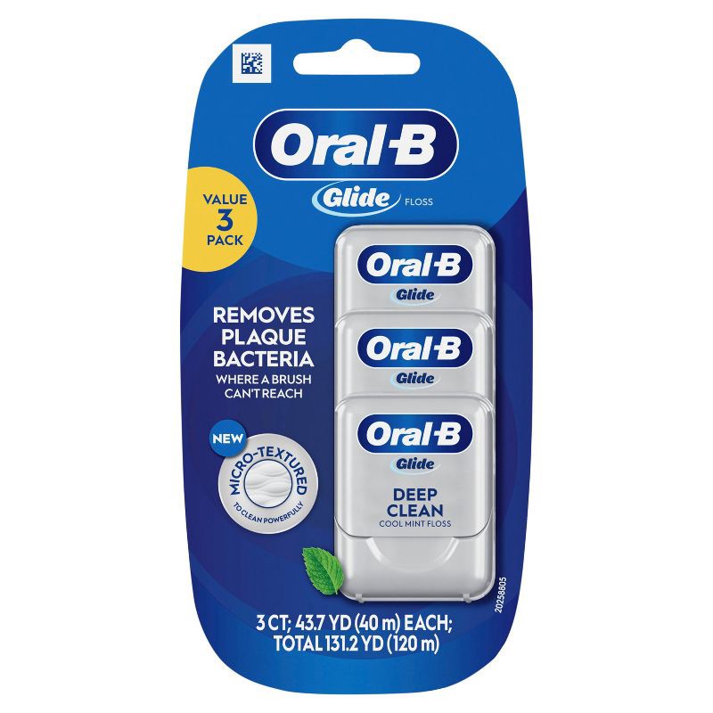 slide 2 of 12, Oral-B Glide Pro-Health Deep Clean Dental Floss, Cool Mint - 3pk, 3 ct