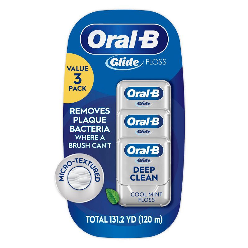 slide 1 of 9, Oral-B Glide Pro-Health Deep Clean Dental Floss, Cool Mint - 3pk, 3 ct