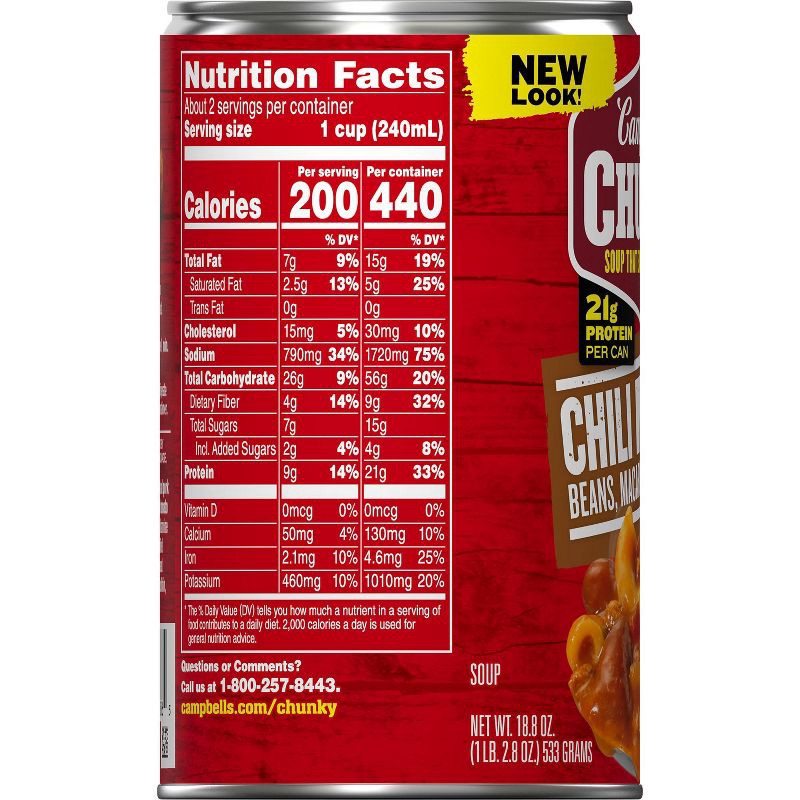 slide 2 of 15, Campbell's Chunky Chili Mac Soup - 18.8oz, 18.8 oz