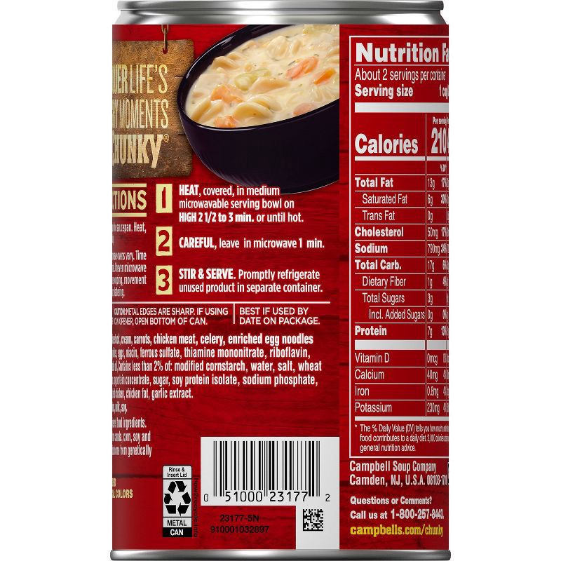 slide 6 of 14, Campbell's Chunky Creamy Chicken Noodle Soup - 18.8oz, 18.8 oz