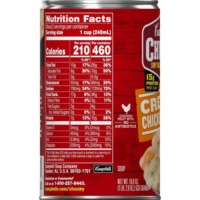 slide 3 of 14, Campbell's Chunky Creamy Chicken Noodle Soup - 18.8oz, 18.8 oz