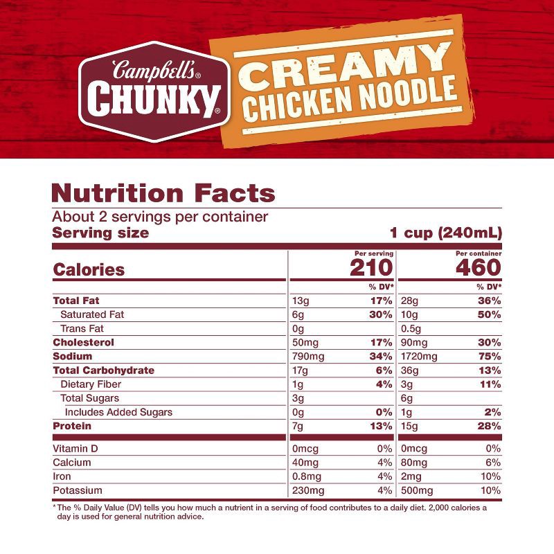 slide 9 of 14, Campbell's Chunky Creamy Chicken Noodle Soup - 18.8oz, 18.8 oz