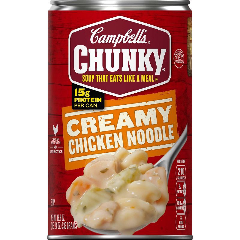 slide 5 of 14, Campbell's Chunky Creamy Chicken Noodle Soup - 18.8oz, 18.8 oz