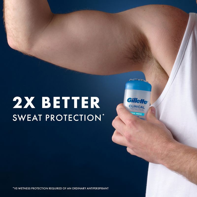 slide 3 of 12, Gillette 72 Hours Sweat Protection Clear Gel Antiperspirant & Deodorant for Men Cool Wave - 2.6oz, 2.6 oz