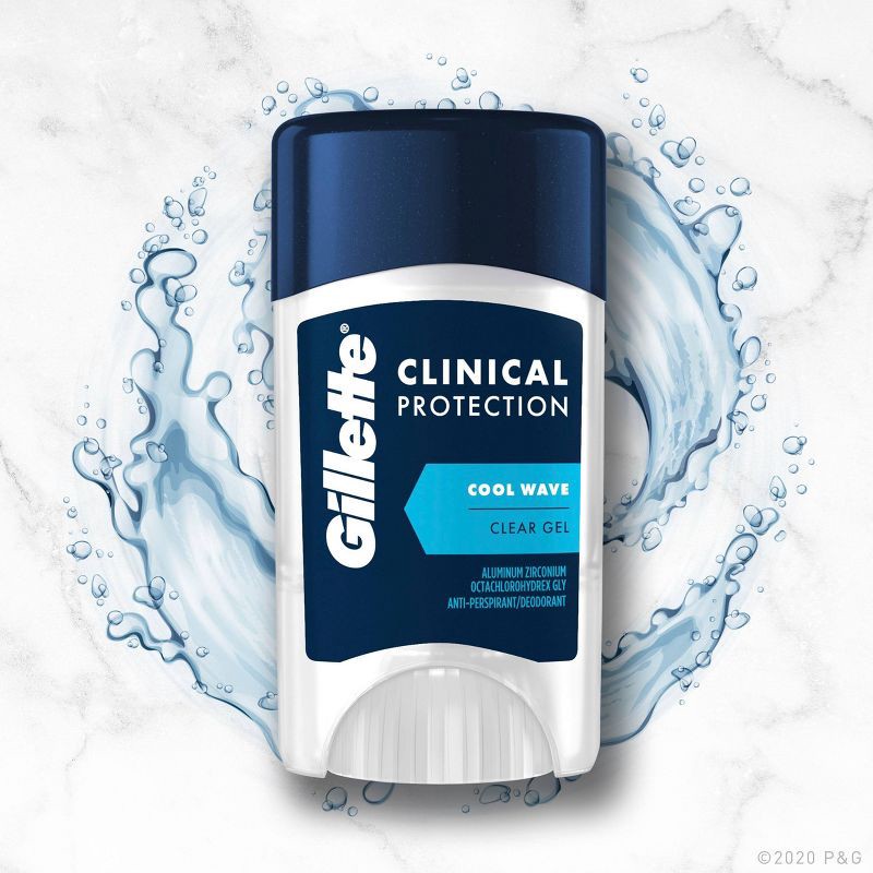 slide 8 of 10, Gillette Antiperspirant Deodorant for Men Clinical Clear Gel - Cool Wave 72 Hour Sweat Protection - 2.6oz, 2.6 oz