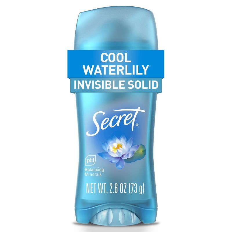 slide 3 of 8, Secret Invisible Solid Antiperspirant & Deodorant - Waterlily Scent - 2.6oz, 2.6 oz