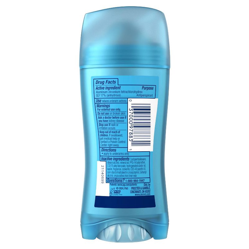 slide 2 of 8, Secret Invisible Solid Antiperspirant & Deodorant - Waterlily Scent - 2.6oz, 2.6 oz
