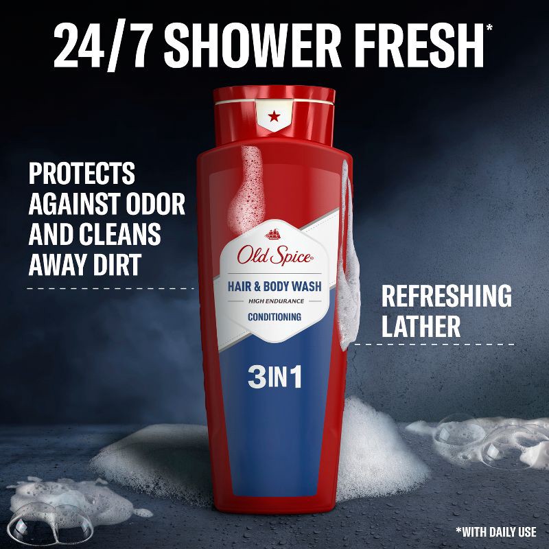 slide 2 of 9, Old Spice High Endurance 3 in 1 Hair Body Wash - 24 fl oz, 24 fl oz