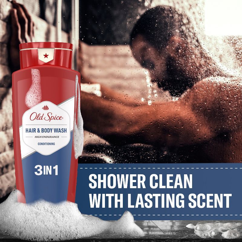 slide 5 of 9, Old Spice High Endurance 3 in 1 Hair Body Wash - 24 fl oz, 24 fl oz