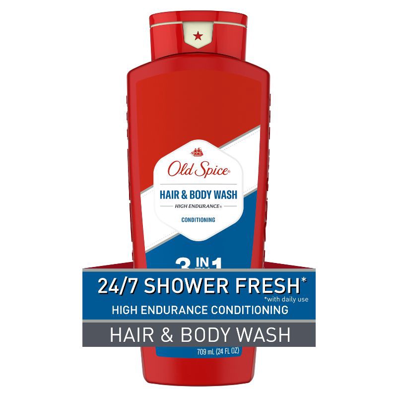 slide 1 of 6, Old Spice High Endurance 3 in 1 Hair Body Wash - 24 fl oz, 24 fl oz