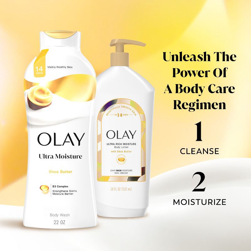 slide 9 of 11, Olay Ultra Moisture Body Wash with Shea Butter - 22 fl oz, 22 fl oz