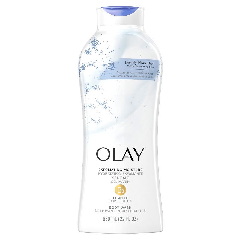 slide 1 of 1, Olay Exfoliating Body Wash with Sea Salts - 22 fl oz, 22 fl oz