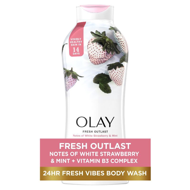 slide 1 of 8, Olay Fresh Outlast Body Wash White Strawberry & Mint - 22 fl oz, 22 fl oz