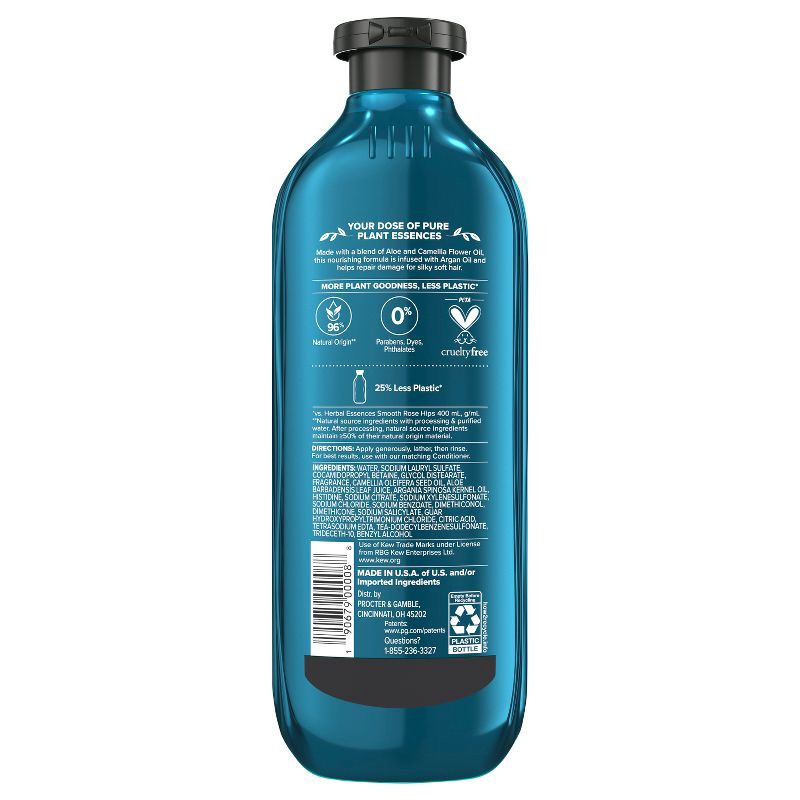 Herbal Essences Argan Oil Paraben Free Shampoo, Hair Repair, 13.5 fl oz,  with Certified Camellia Oil and Aloe Vera, For All Hair Types, Especially  Damaged Hair