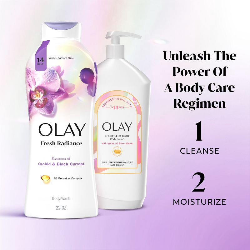 slide 8 of 11, Olay Fresh Outlast Body Wash Orchid & Black Currant - 22 fl oz, 22 fl oz
