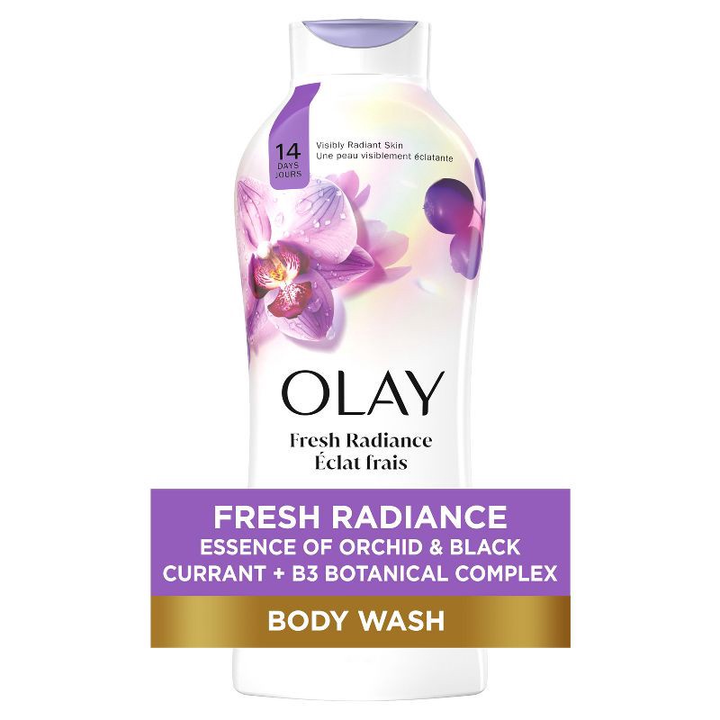 slide 11 of 11, Olay Fresh Outlast Body Wash Orchid & Black Currant - 22 fl oz, 22 fl oz