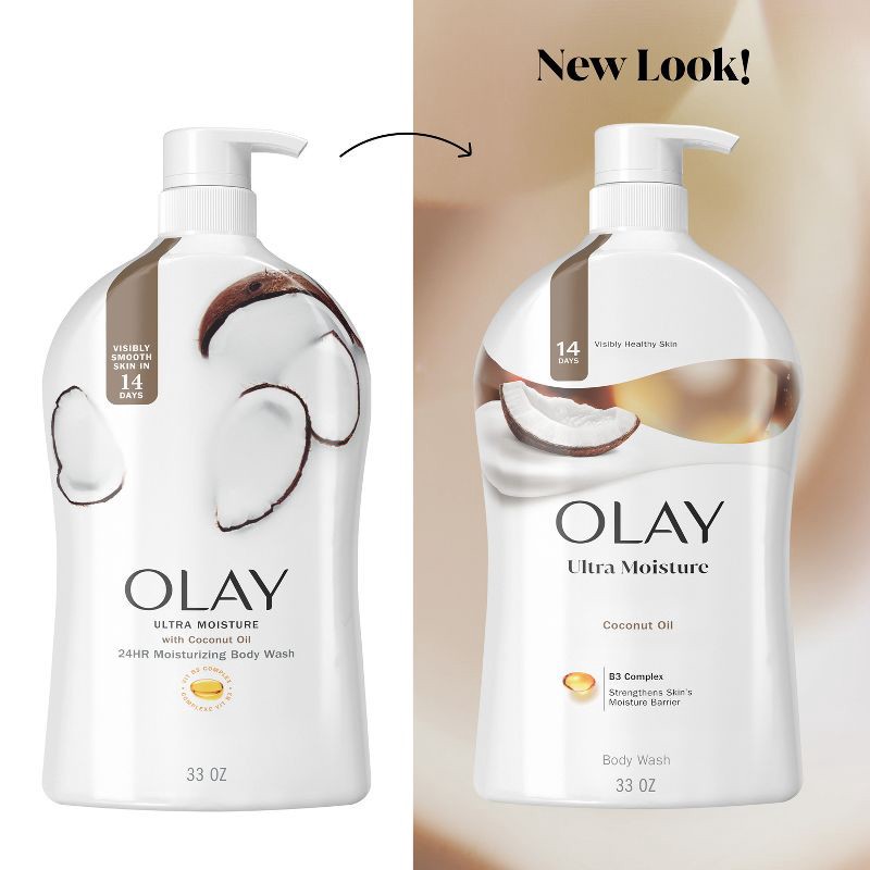slide 6 of 11, Olay Ultra Moisture Body Wash with Coconut Oil - 33 fl oz, 33 fl oz