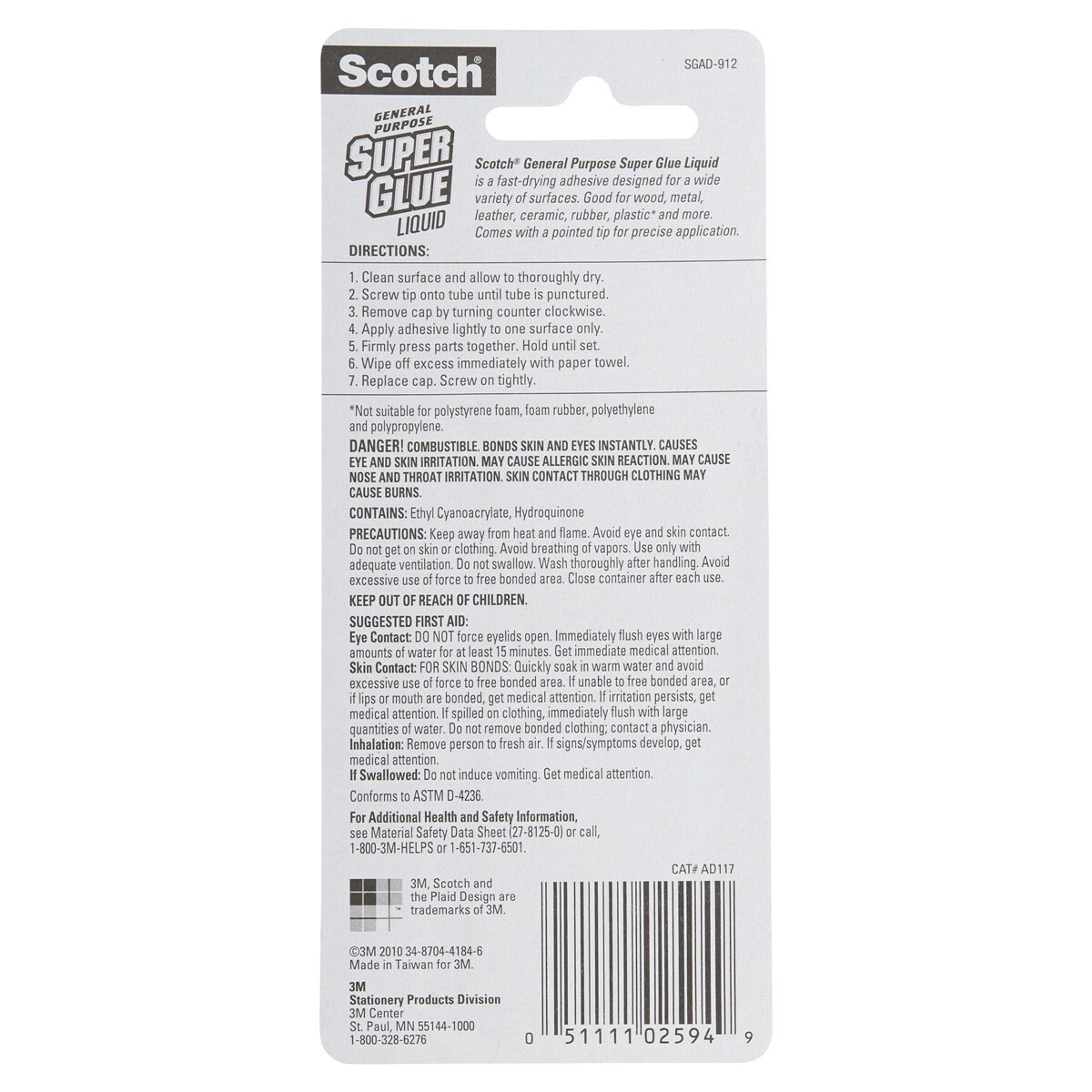 slide 2 of 2, Scotch Super Glue Liquid, Tubes, 2 ct