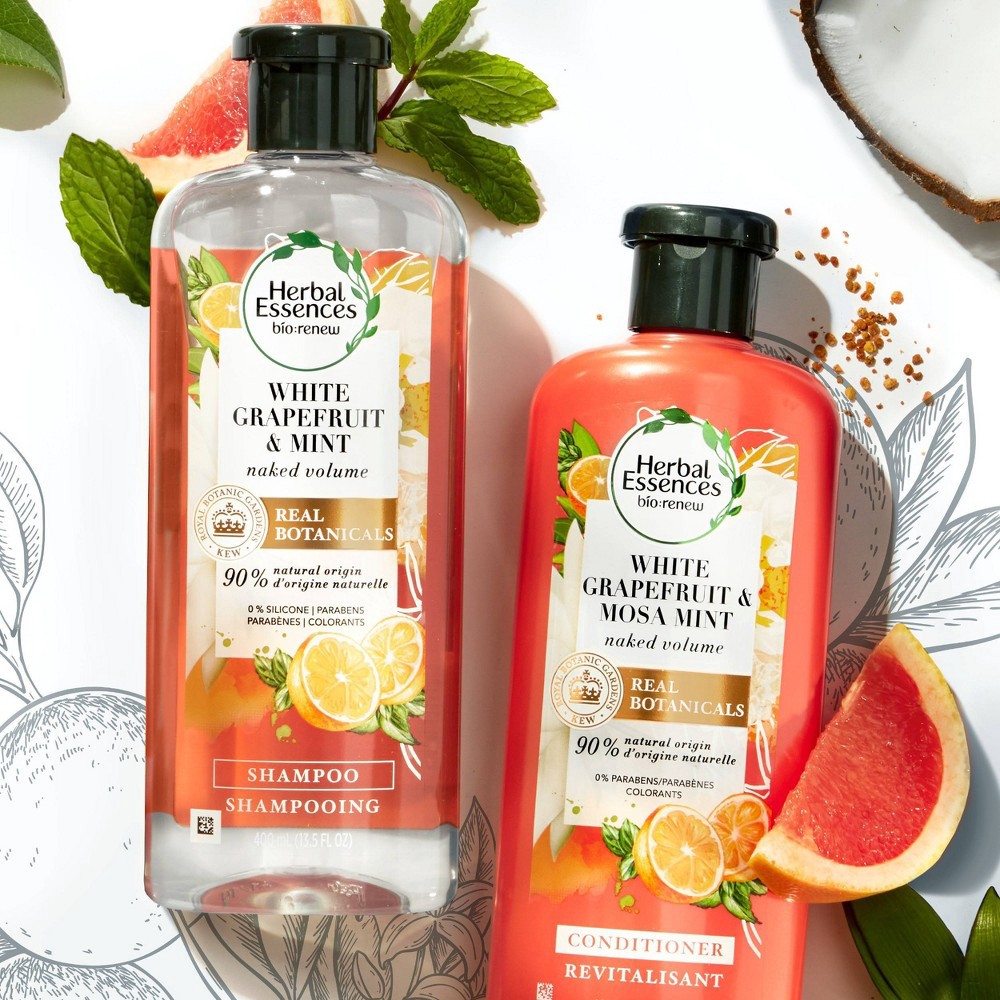 slide 6 of 8, Herbal Essences Bio:renew Volumizing Shampoo & Conditioner Dual Pack with White Grapefruit & Mosa Mint - 27 fl oz/2ct, 27 fl oz, 2 ct