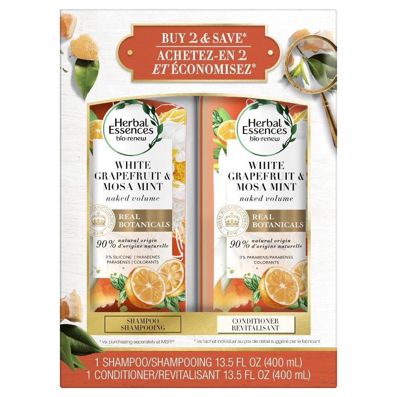 slide 1 of 12, Herbal Essences bio:renew White Grapefruit & Mosa Mint Shampoo and Conditioner Bundle Pack - 27 fl oz/2ct, 27 fl oz, 2 ct