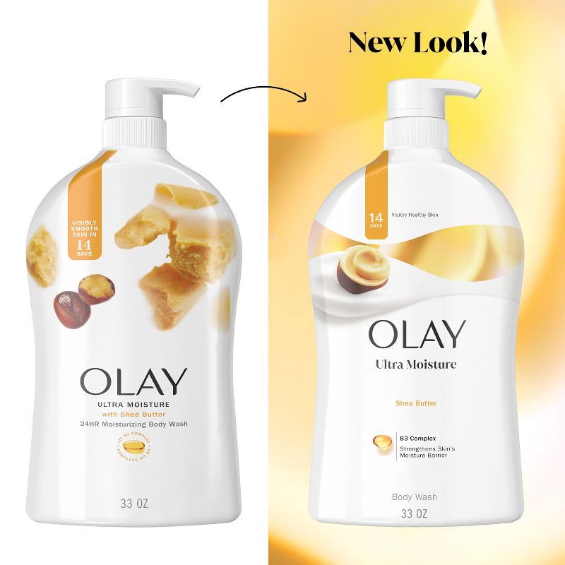 slide 6 of 11, Olay Ultra Moisture Body Wash with Pump - Shea Butter - 33 fl oz, 33 fl oz