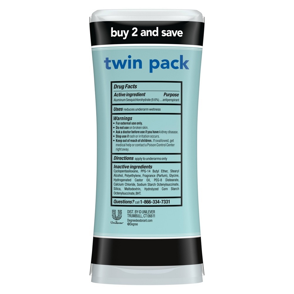 slide 2 of 4, Degree Ultraclear Black + White Pure Clean 72-Hour Antiperspirant & Deodorant - 2.6oz/2pk, 2.6 oz