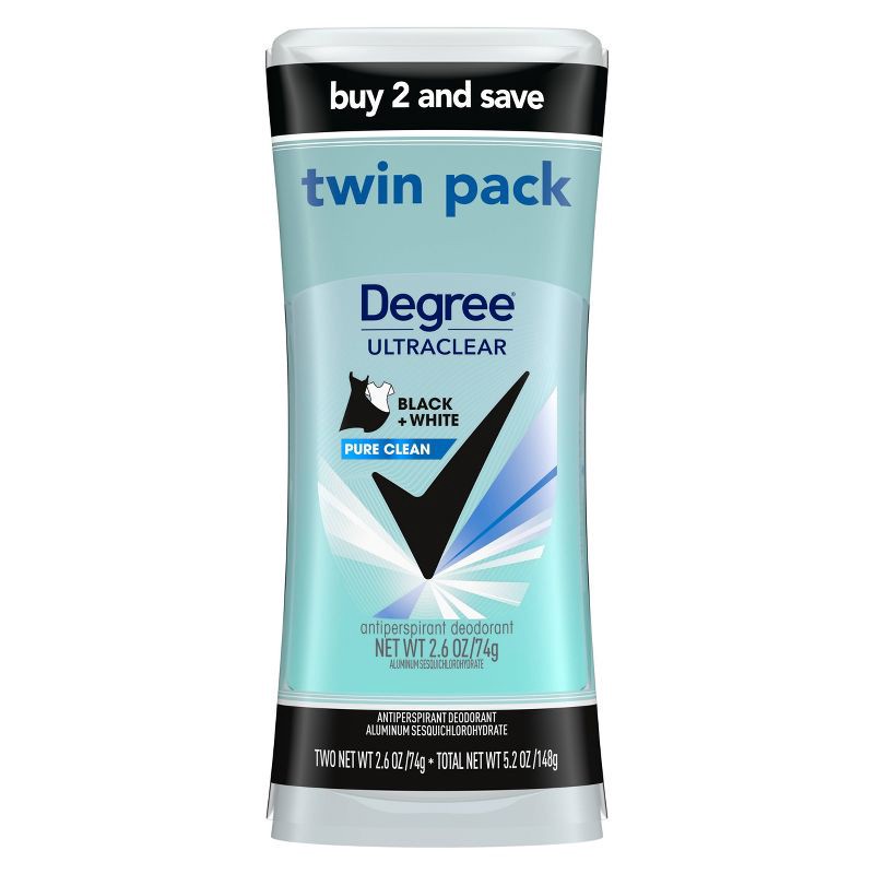 slide 2 of 9, Degree Ultraclear Black + White Pure Clean 72-Hour Antiperspirant & Deodorant - 2.6oz/2pk, 2 ct; 2.6 oz