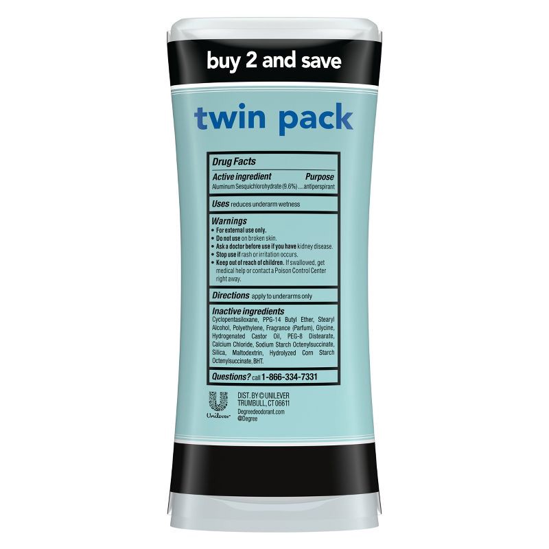 slide 3 of 9, Degree Ultraclear Black + White Pure Clean 72-Hour Antiperspirant & Deodorant - 2.6oz/2pk, 2 ct; 2.6 oz