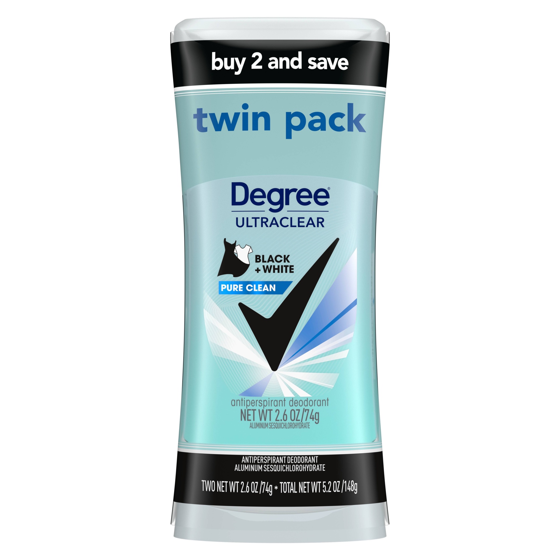 slide 1 of 4, Degree Ultraclear Black + White Pure Clean 72-Hour Antiperspirant & Deodorant - 2.6oz/2pk, 2.6 oz