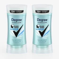 Degree Ultraclear Black + White Pure Clean 72-Hour Solid Antiperspirant & Deodorant - 2.6oz/2pk