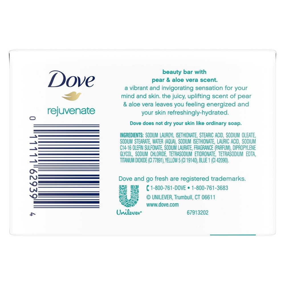 slide 7 of 7, Dove Beauty Dove Go Fresh Rejuvenate Pear & Aloe Vera Beauty Bar Soap, 4 ct; 3.75 oz