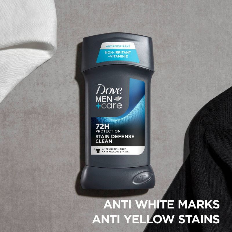 slide 4 of 7, Dove Men+Care 72hr Antiperspirant & Deodorant Stick - Stain Defense Clean - 2.7oz, 2.7 oz
