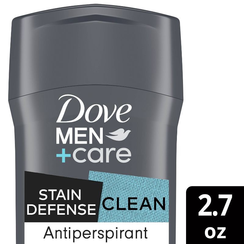 slide 1 of 9, Dove Men+Care 72-Hour Stain Defense Antiperspirant & Deodorant Stick - Clean - 2.7oz, 2.7 oz