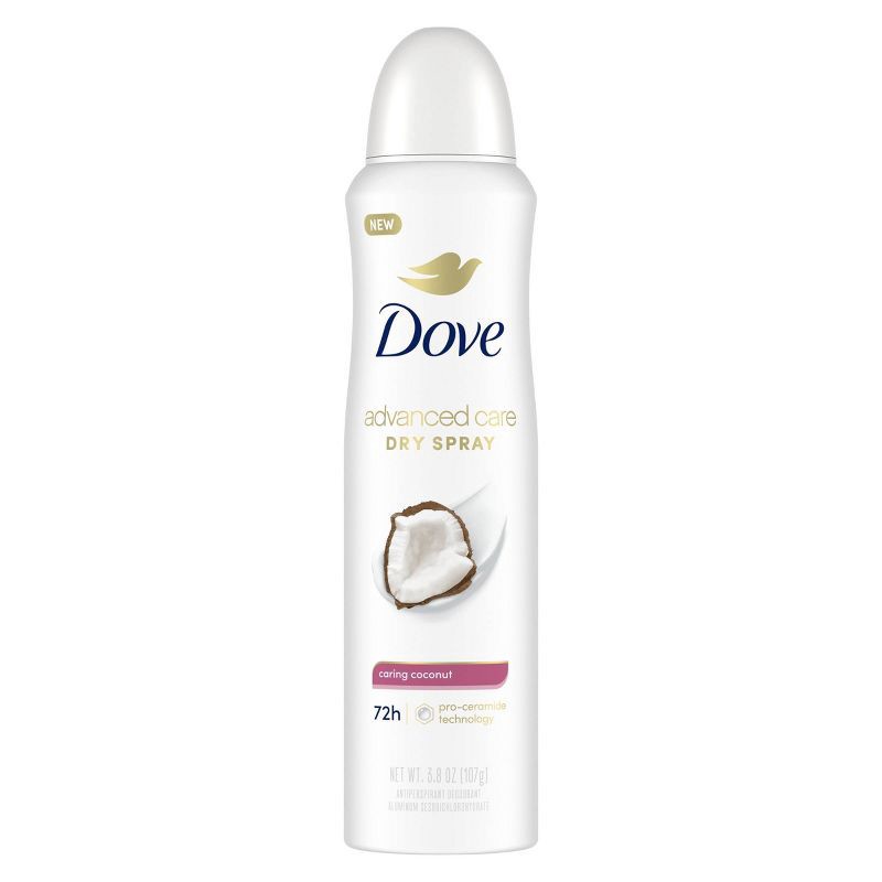 slide 2 of 12, Dove Beauty Advanced Care Caring Coconut 72-Hour Women's Antiperspirant & Deodorant Dry Spray - 3.8oz, 3.8 oz