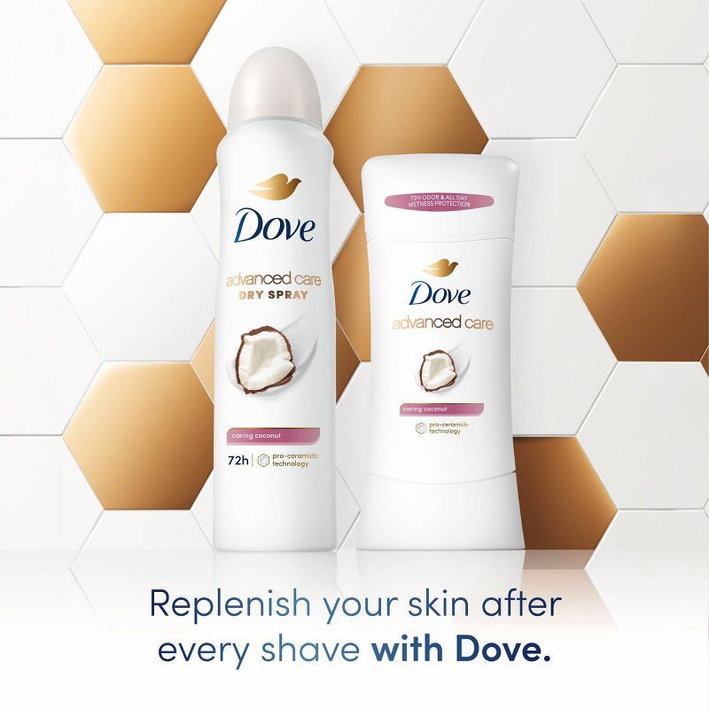 slide 4 of 11, Dove Beauty Advanced Care Caring Coconut 72-Hour Women's Antiperspirant & Deodorant Dry Spray - 3.8oz, 3.8 oz