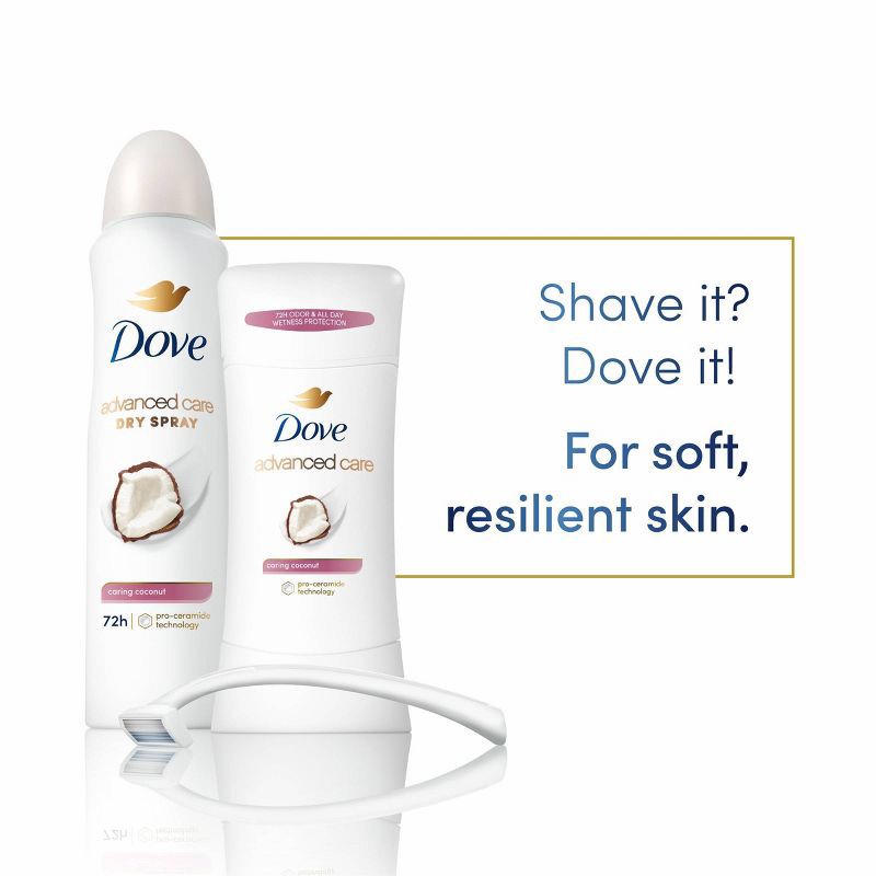 slide 6 of 11, Dove Beauty Advanced Care Caring Coconut 72-Hour Women's Antiperspirant & Deodorant Dry Spray - 3.8oz, 3.8 oz