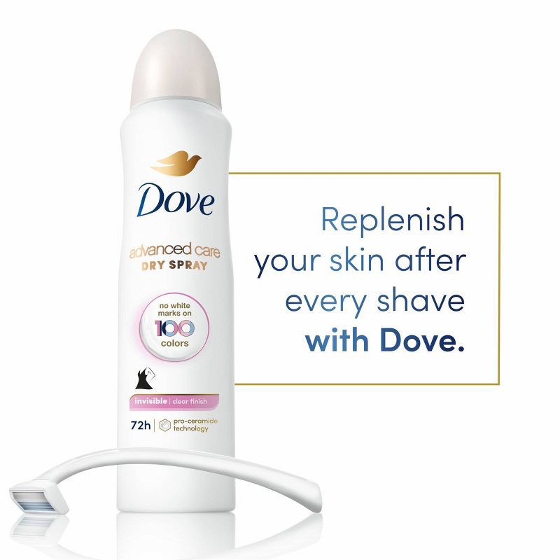 slide 4 of 5, Dove Beauty Advanced Care Clear Finish 72-Hour Women's Antiperspirant & Deodorant Dry Spray - 3.8oz, 3.8 oz